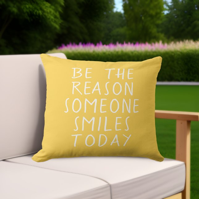 Inspirerande Stor Gul Utomhusdyna Kudde (Inspirational Yellow Pillow: Spread Summer Smiles and Positivity! 😊🌼)