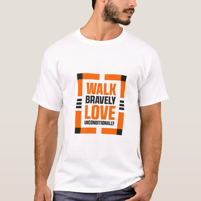 Inspirerande t-shirt med citat för modiga och kärl (Framsida)