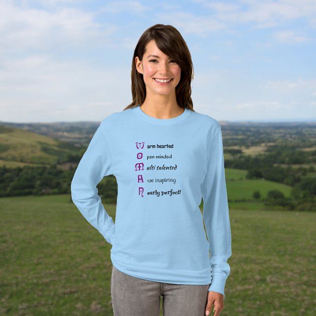 Inspirerande text från WOMAN Tröja (Model is wearing long sleeve t-shirt in light blue)