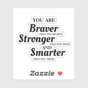 Inspirerande text Modigare Starkare Smartare Klistermärken