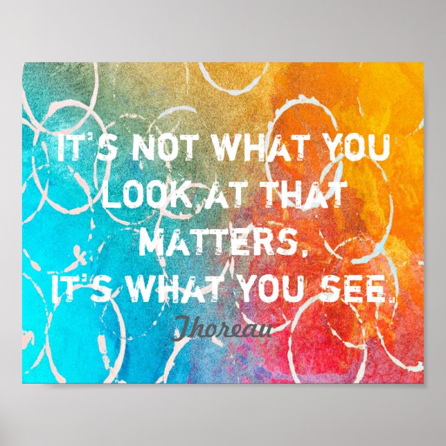 inspirerande Thoreau-citat poster abstrakt konst (Framsidan)