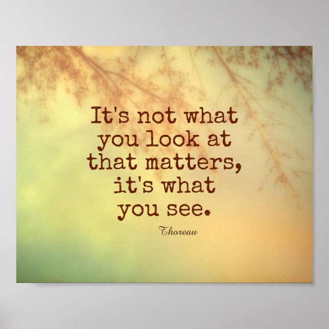 inspirerande Thoreau citerar naturkonst Poster (Framsidan)