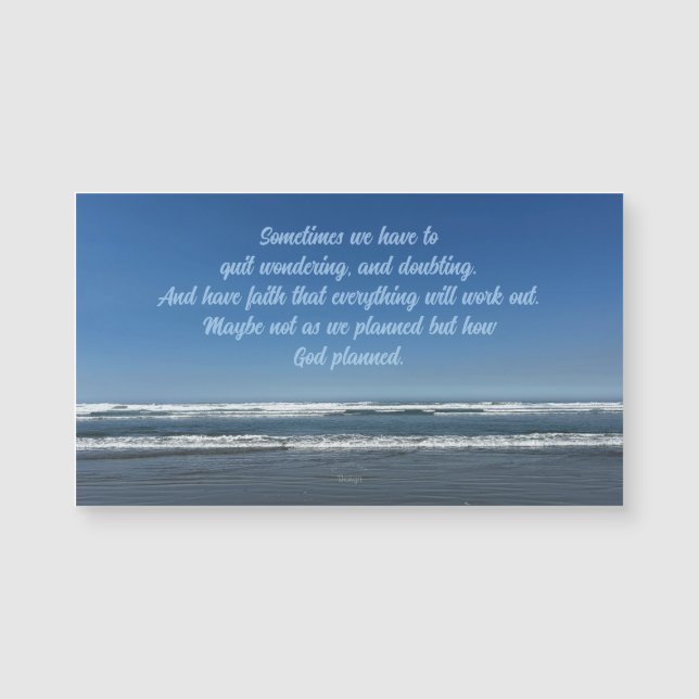 Inspirerande tro-citat Ocean Fotografimagnet (Framsida)