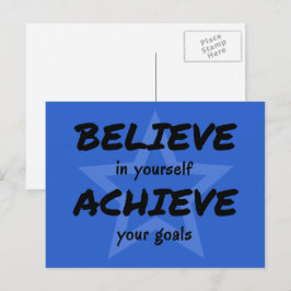 Inspirerande tro på dig själv typografi vykort