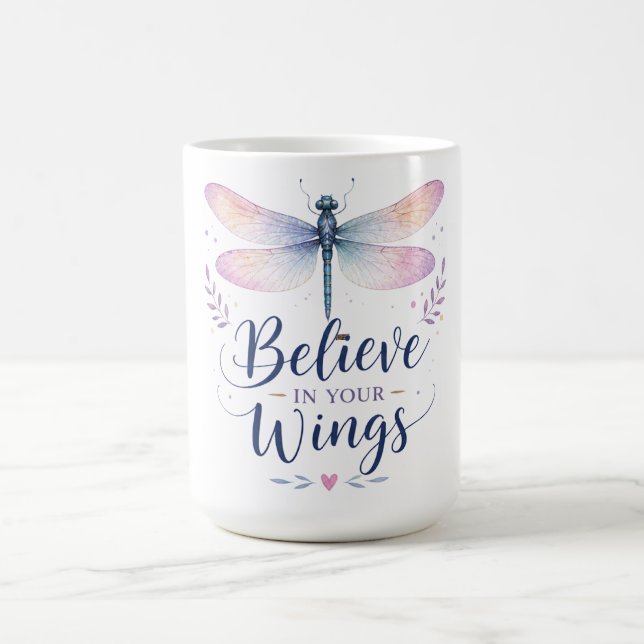 Inspirerande Trollslända/Tro På Dina Vingar Kaffemugg (Center)