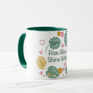 Inspirerande Tropisk Monstera Palmblad Positiv Mugg
