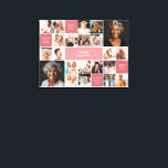 Inspirerande Tröst Anpassad Text 22-Fotocollage Canvastryck<br><div class="desc">Denna moderna motivationscollageaffisch har en ren, rutnätsbaserad layout som blandar personliga fotoslingor med anpassade inspirerande citat eller personliga meddelanden. Med en rosa och vit färgpalett skapar den en djärv, modern estetik som betonar både visuella minnen och uppiggande budskap. Den centrala höjdpunkten med elegant skripttypografi ger en kraftfull, uppmuntrande känsla, vilket...</div>