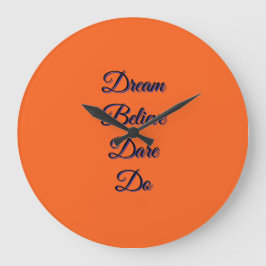 Inspirerande typografi bränd orange modern klocka