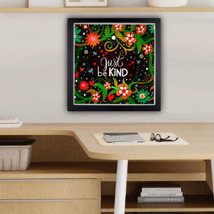 Inspirerande Var snäll Citat Blommig Klassrumsmilj Poster