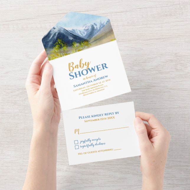 Inspirerande vattenfärg Liggande pojkbabyskuva (Avrivbar del)