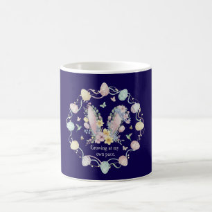 Inspirerande "Växer i min egen takt" Blommig Kaffemugg