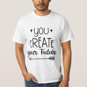 Inspirerande Vit Herrtröja - Du Skapar T Shirt