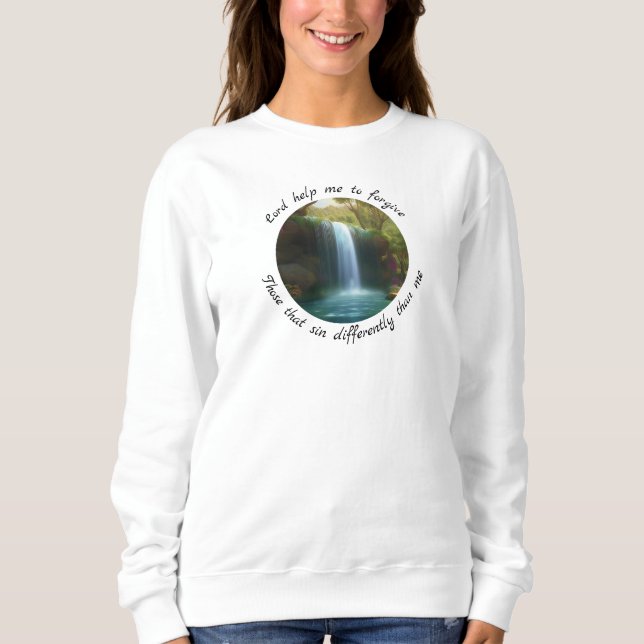 Inspirerande Waterfall Sweatshirt T Shirt (Framsida)