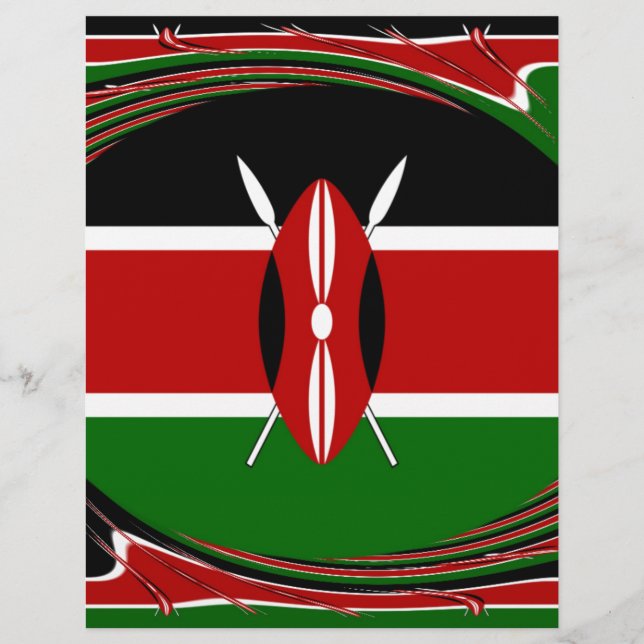 Inspirerar Kenya Republic Flagga Imagery Art desig (Framsida)