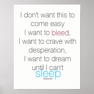 Inspireras citationstecken för väggaffisch som jag poster