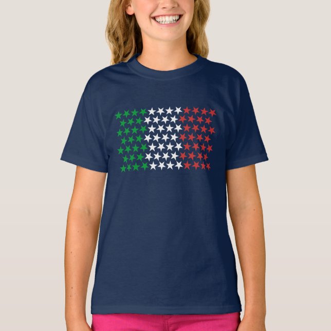Inspirerat av italiensk flagga. Stjärnaupplaga Tee (Framsida)