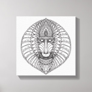 Inspirerat Baboonansikte 6 Canvastryck