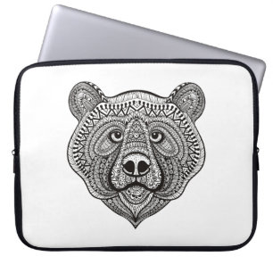 Inspirerat björnansikte laptop sleeve
