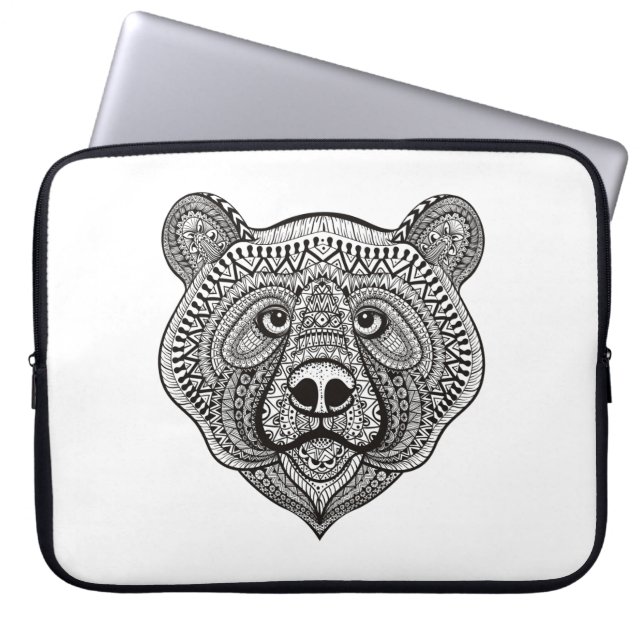 Inspirerat björnansikte laptop sleeve (Framsidan)