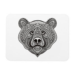 Inspirerat björnansikte magnet