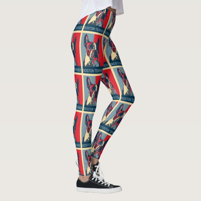 Inspirerat Boston Terrierhopp Leggings (Höger)