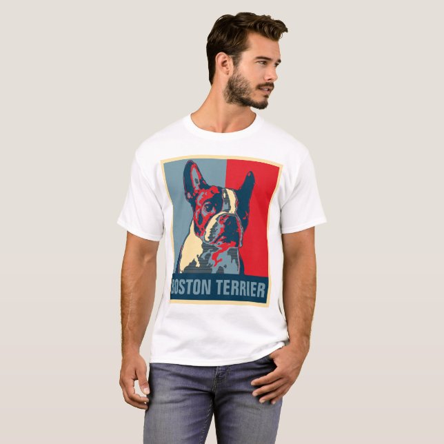 Inspirerat Boston Terrierhopp Tee Shirt (Hel framsida)