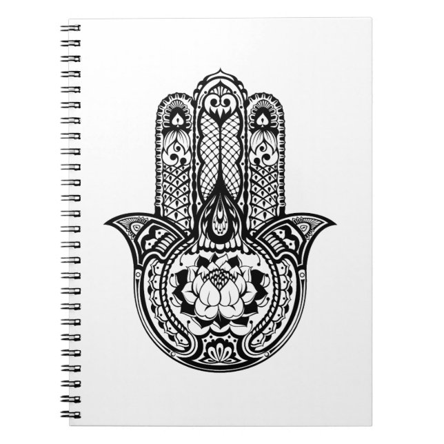 Inspirerat Hamsa symbol Anteckningsbok (Framsidan)