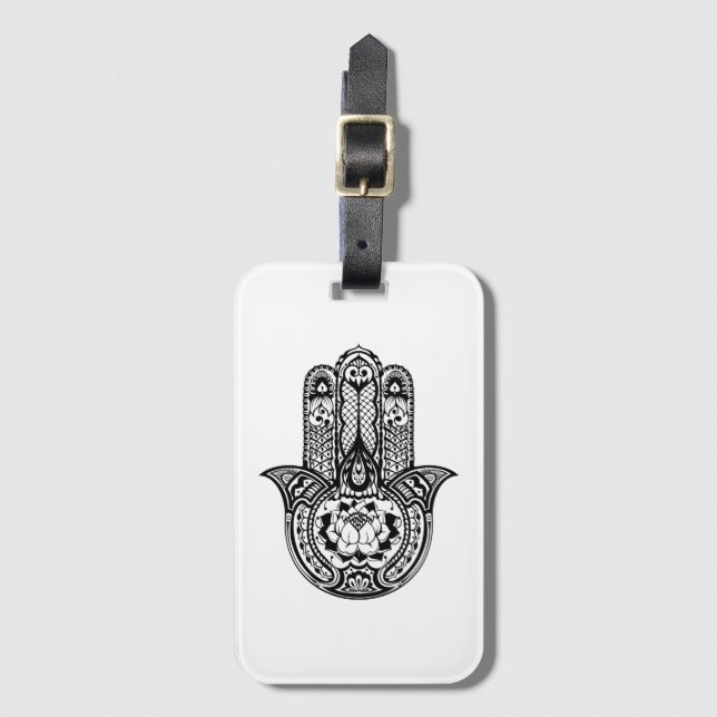 Inspirerat Hamsa symbol Bagagebricka (Framsida vertikal)