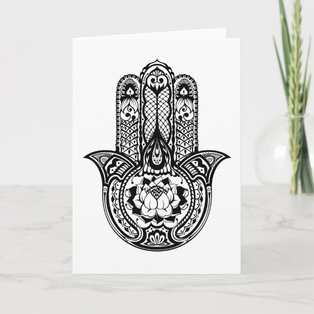 Inspirerat Hamsa symbol Kort (Framsida)