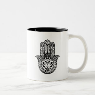 Inspirerat Hamsa symbol Två-Tonad Mugg