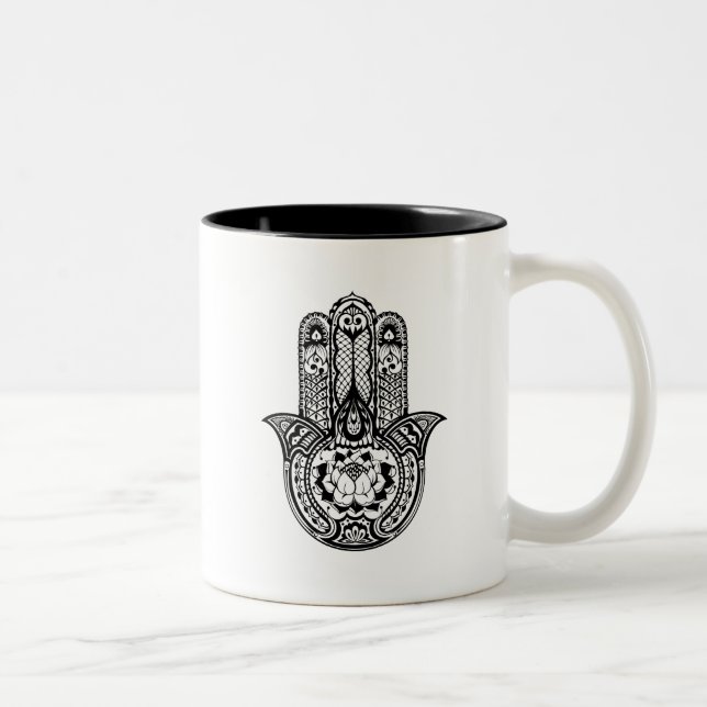 Inspirerat Hamsa symbol Två-Tonad Mugg (Höger)