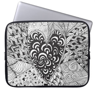 Inspirerat hjärtaklotter laptop fodral