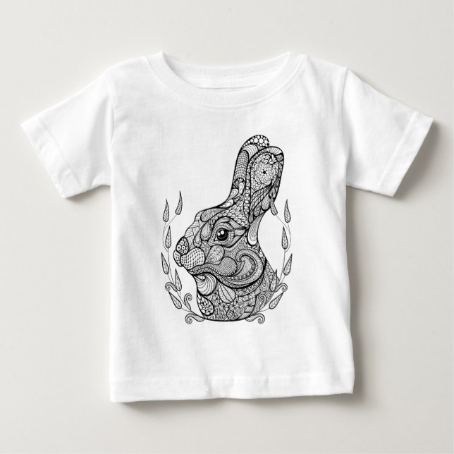 Inspirerat huvud av kanin i kran t-shirt (Framsida)