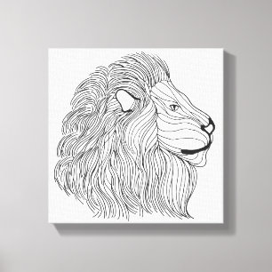 Inspirerat lejont huvud 30 canvastryck