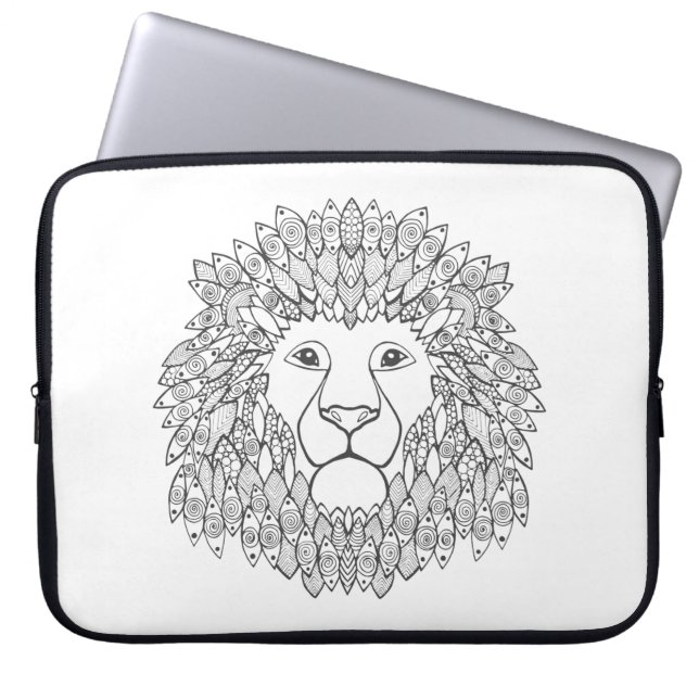 Inspirerat lejont huvud 3 laptop sleeve (Framsidan)