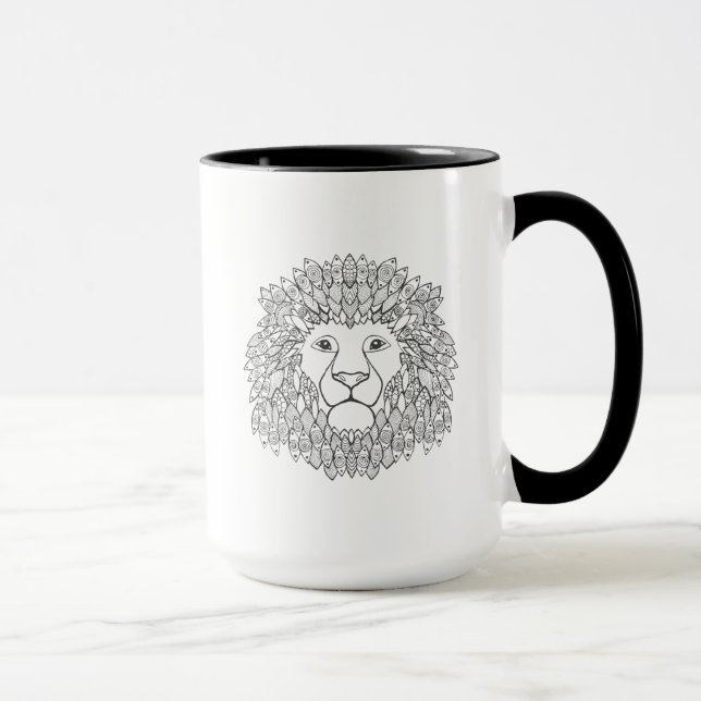 Inspirerat lejont huvud 3 mugg (Höger)