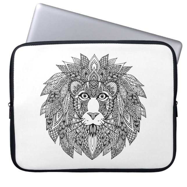 Inspirerat lejont huvud 4 laptop sleeve (Framsidan)
