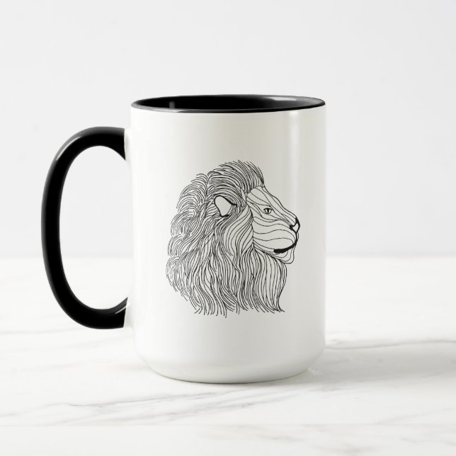 Inspirerat lejont huvud 5 mugg (Vänster)