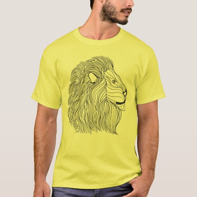Inspirerat lejont huvud 5 t shirt (Framsida)