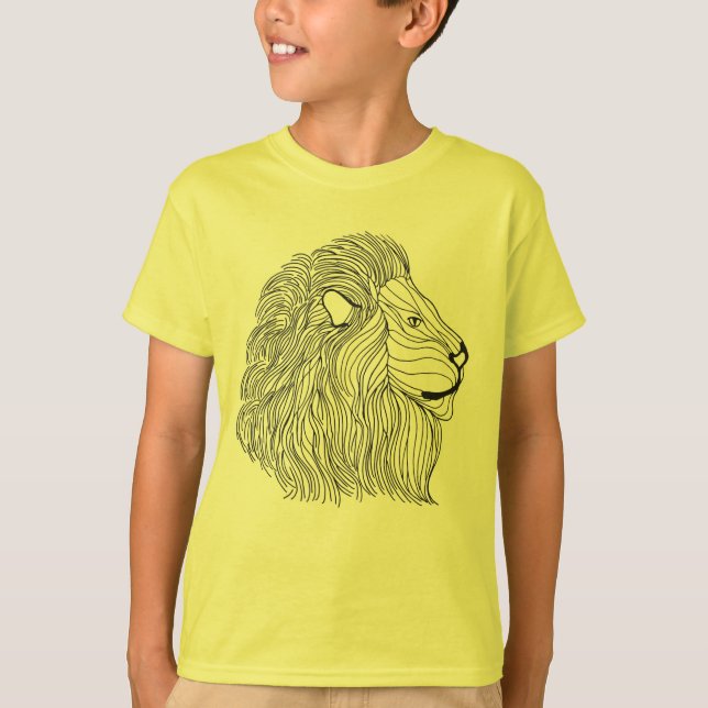 Inspirerat lejont huvud 5 tee shirt (Framsida)