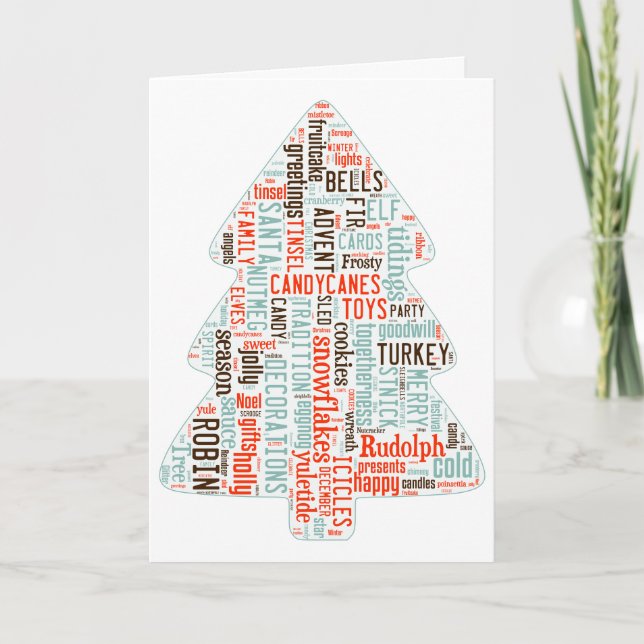 Inspirerat modernt julgrankort för nordbo helgkort (Framsida)
