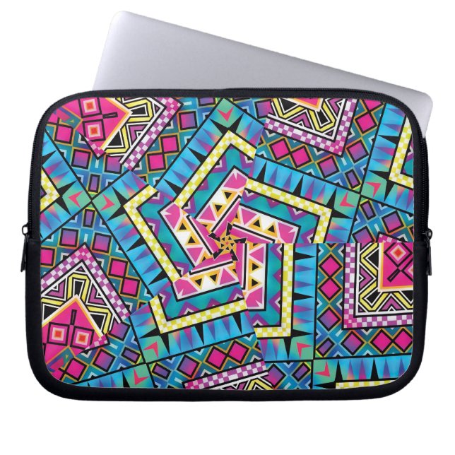 Inspirerat mönster för Kaleidoscope Aztec Laptop Fodral (Framsidan)