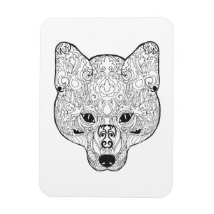 Inspirerat rävhuvud magnet