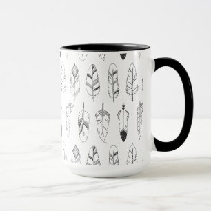 Inspirerat Retro fjädermönster Mugg