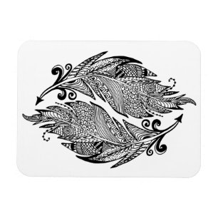 Inspirerat skissa av fjädrar magnet