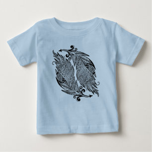 Inspirerat skissa av fjädrar tee