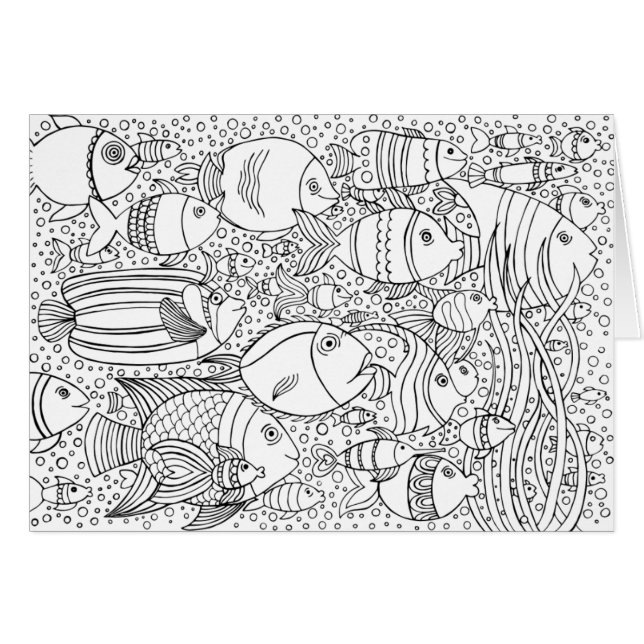 Inspirerat skola av fisk hälsningskort (Framsidan Horizontal)