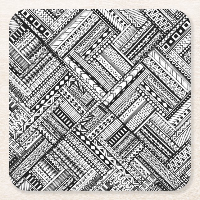 Inspirerat stam- konstmönster underlägg papper kvadrat (Framsidan)