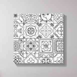 Inspirerat Talavera mönster 6 Canvastryck