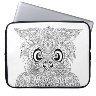 Inspirerat ugglaporträtt laptop sleeve